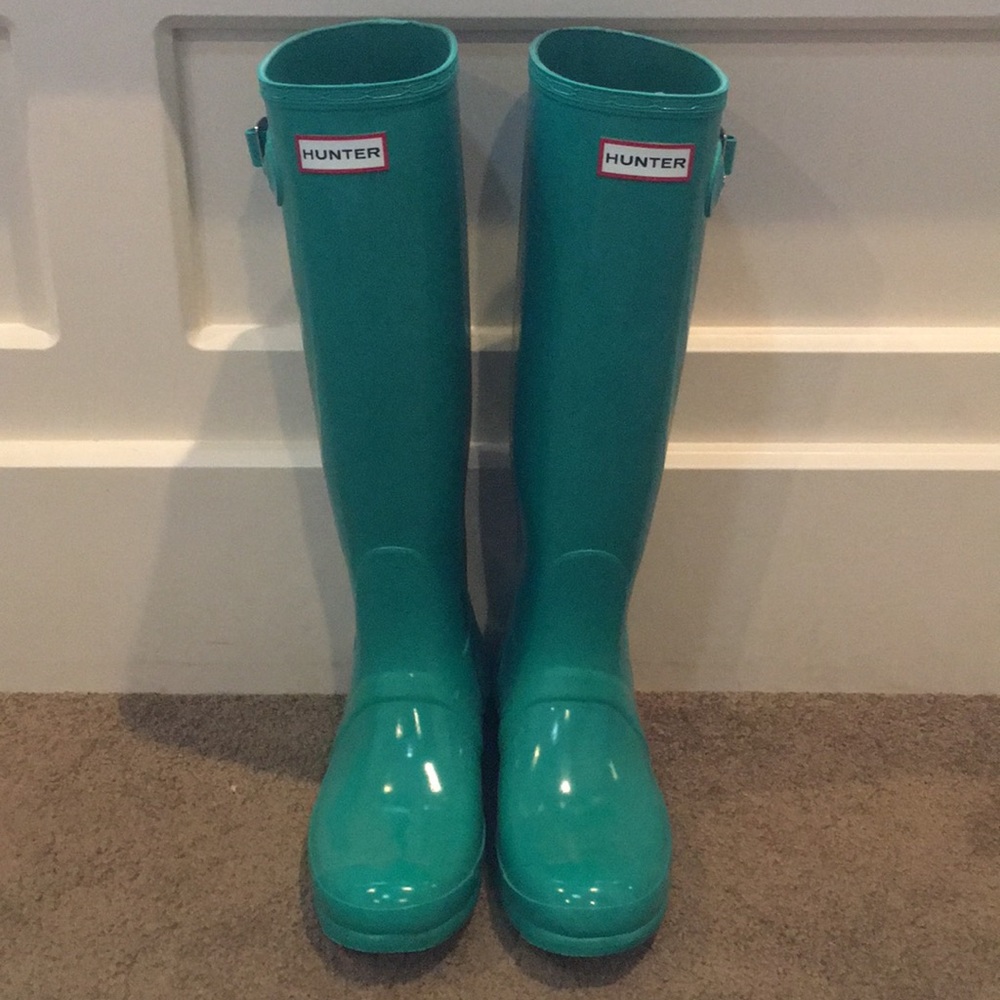 Green/Blue Hunter Rain Boots